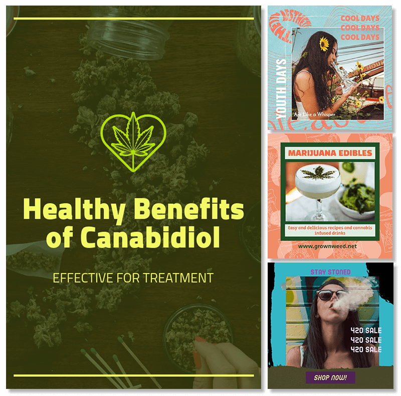 Modèles de médias sociaux Cannabis