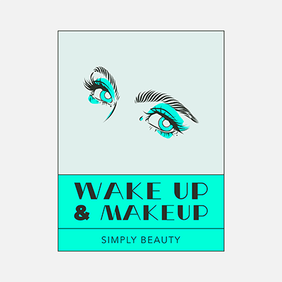 女性の目のクリップアートとメイクアップ ブランド ロゴ クリエーター