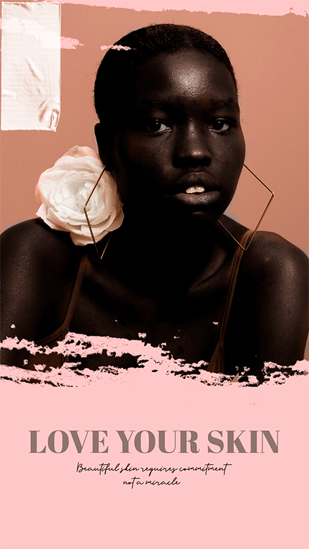 スキンケアの提案のための Instagram ストーリー デザイン テンプレート