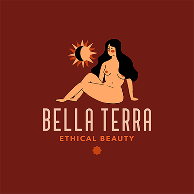 女性と太陽のイラストをあしらった美のロゴのテンプレート