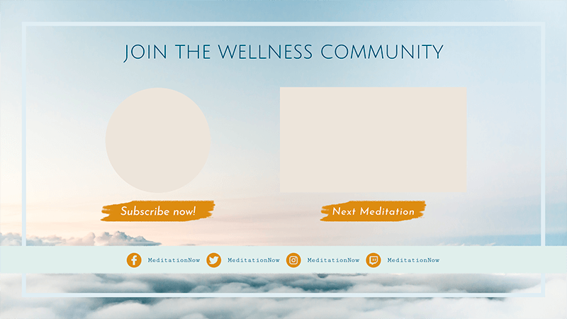 Modèle de conception de carte de fin Youtube pour un vlog de bien-être