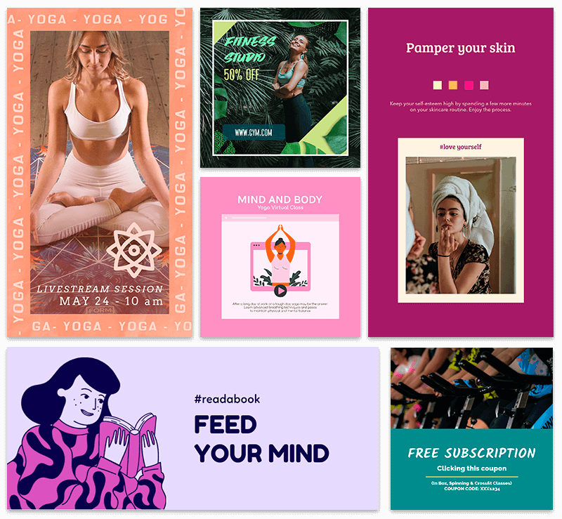 Publications sur les réseaux sociaux de bien-être