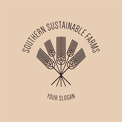 Créateur de logo pour une ferme durable avec des graphiques de blé