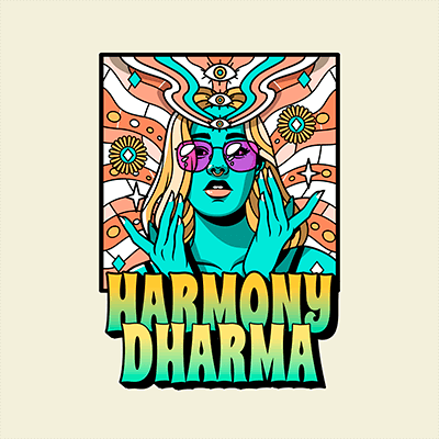 Creador de logotipos de música funk con un estilo psicodélico de los años 70