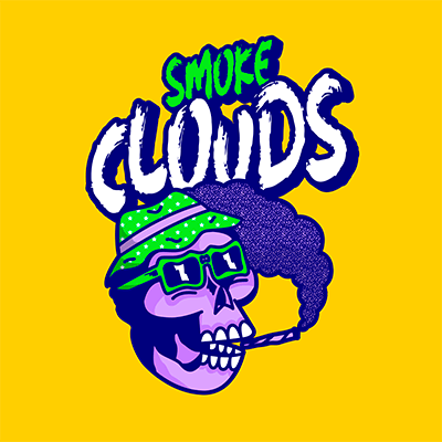 Creator de logo-uri Streetwear, cu un craniu care fumează o articulație