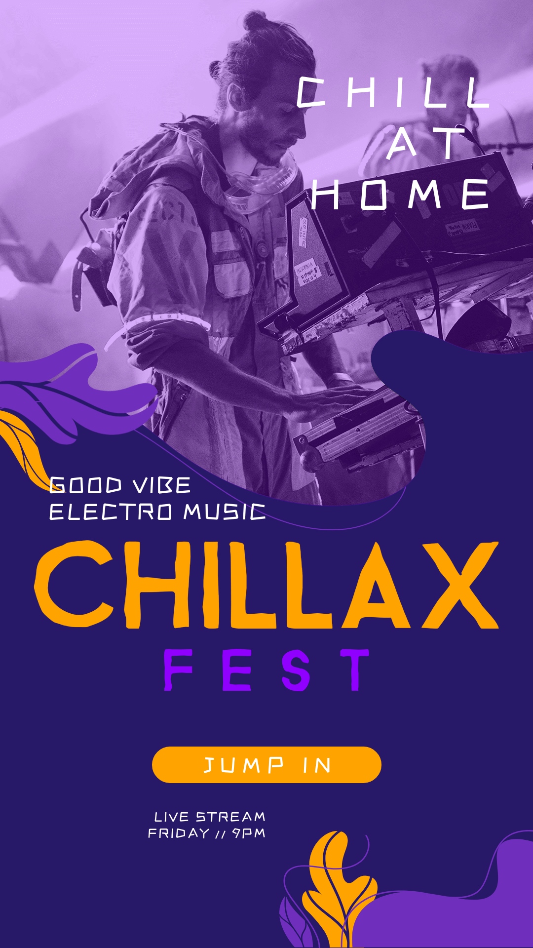 Creator de povești Instagram pentru un stream live al unui festival de muzică electronică