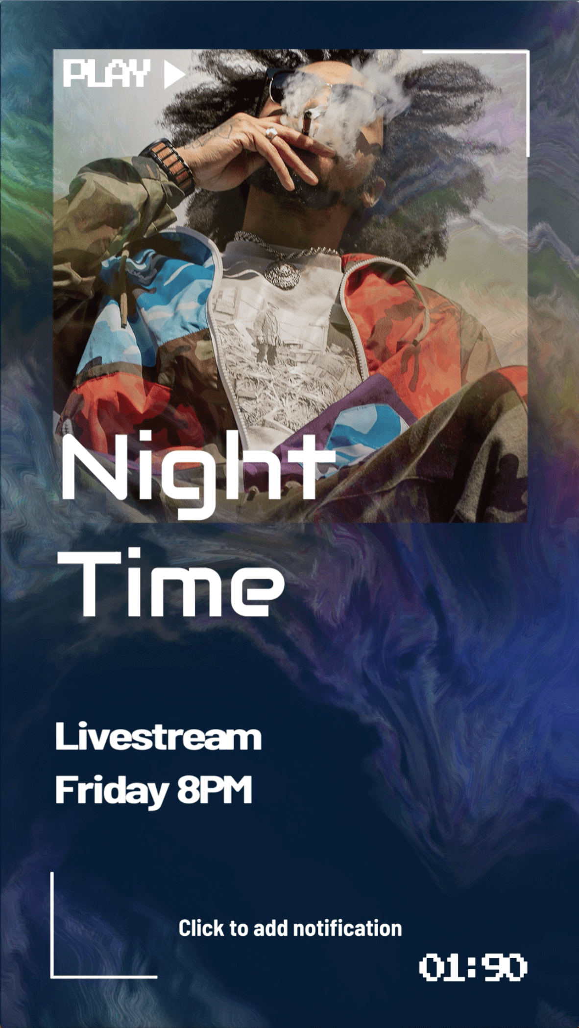 Instagram Story Video Maker va anunța un stream live pe timp de noapte