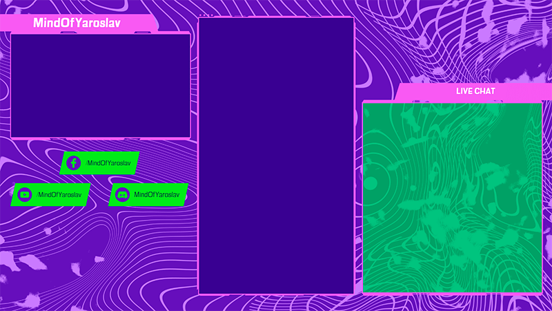 Creator de suprapuneri Twitch cu un fundal neon rece