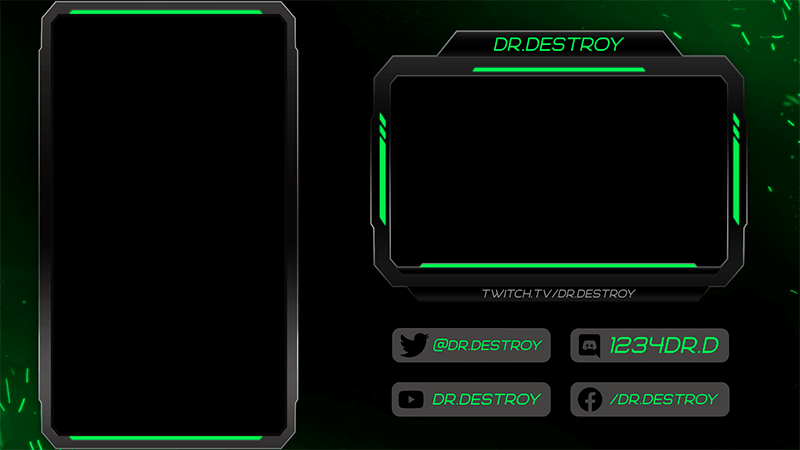 Șablon de design Twitch Overlay, cu un aspect vertical