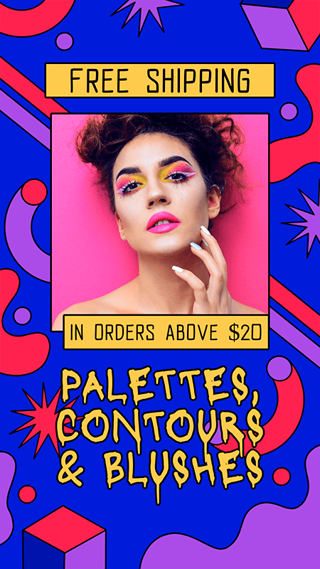 뷰티 스토어를 위한 멤피스 스타일의 트렌디한 Instagram 스토리 메이커