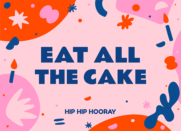 楽しいいたずら書きとグラフィック デザインの多様性を表すカラフルな要素を持つグリーティング カード デザイン クリエイター