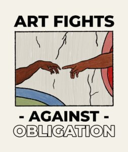 グラフィックデザインの原則としてバランスを表す有名な絵画を参照する芸術性をテーマにしたデザインメーカー