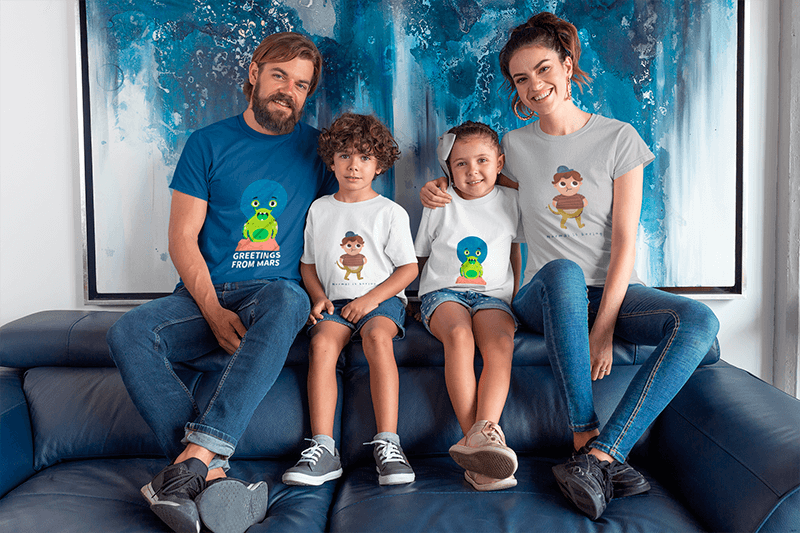 Le magliette Print On Demand sono perfette per tutta la famiglia