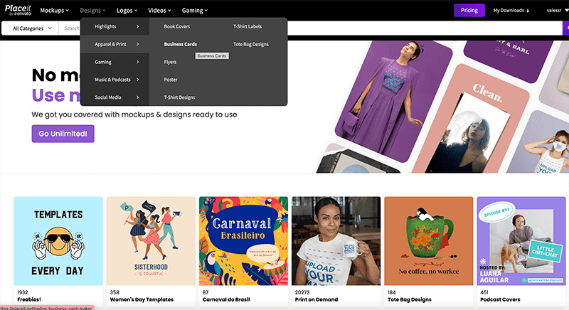 Miejsce do tworzenia wizytówek