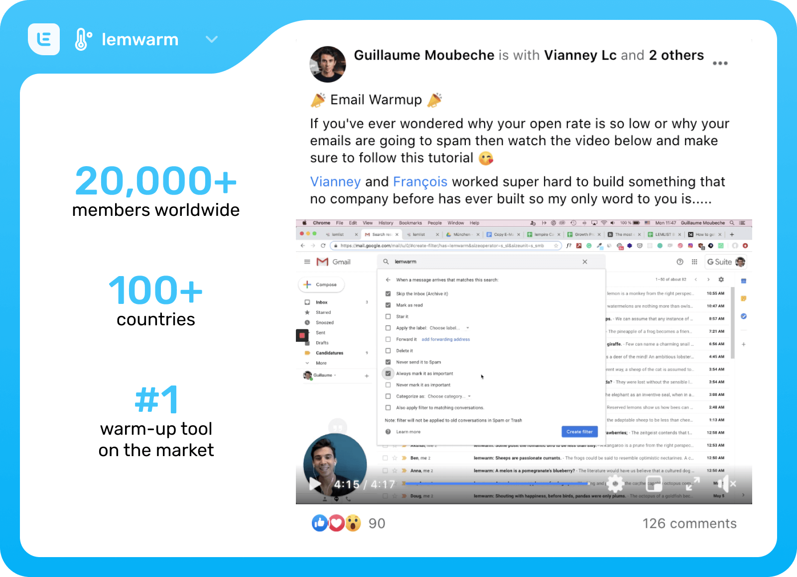 Image d'échauffement des e-mails Lemwarm