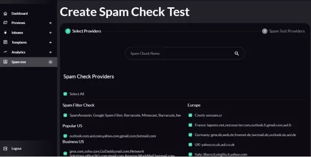 Prévisualiser mon test de courrier indésirable