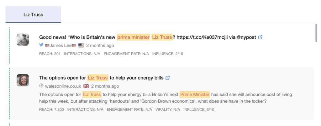 menciones positivas de liz truss