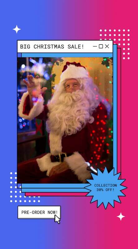 Generador de historias de Instagram con temática promocional para anunciar una gran oferta de venta de Navidad