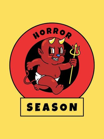 Creador de diseño de camiseta de Halloween con un gráfico de diablo de manguera de goma aterrador