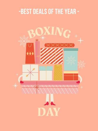 Creador de diseño de camisetas con una ilustración de una persona con regalos de Navidad