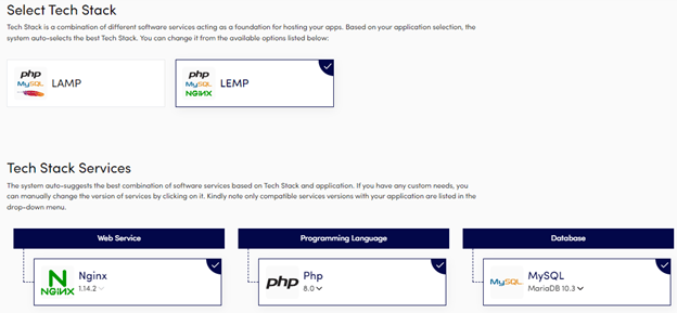платформа предлагает два легких и оптимизированных технологических стека
