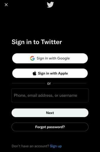 Twitter アカウントにログインして、Twitter アカウントを非公開にします