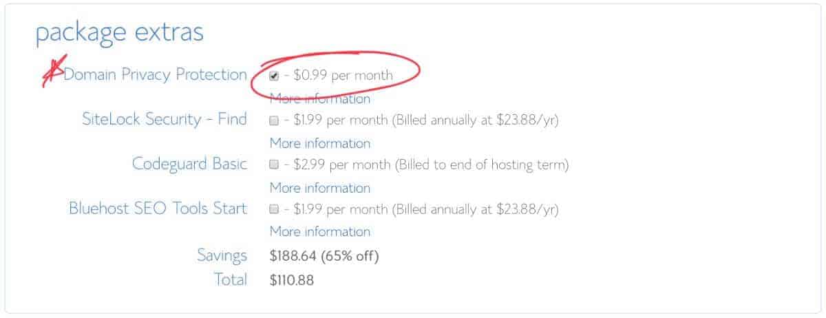 дополнительные возможности пакета хостинга блога