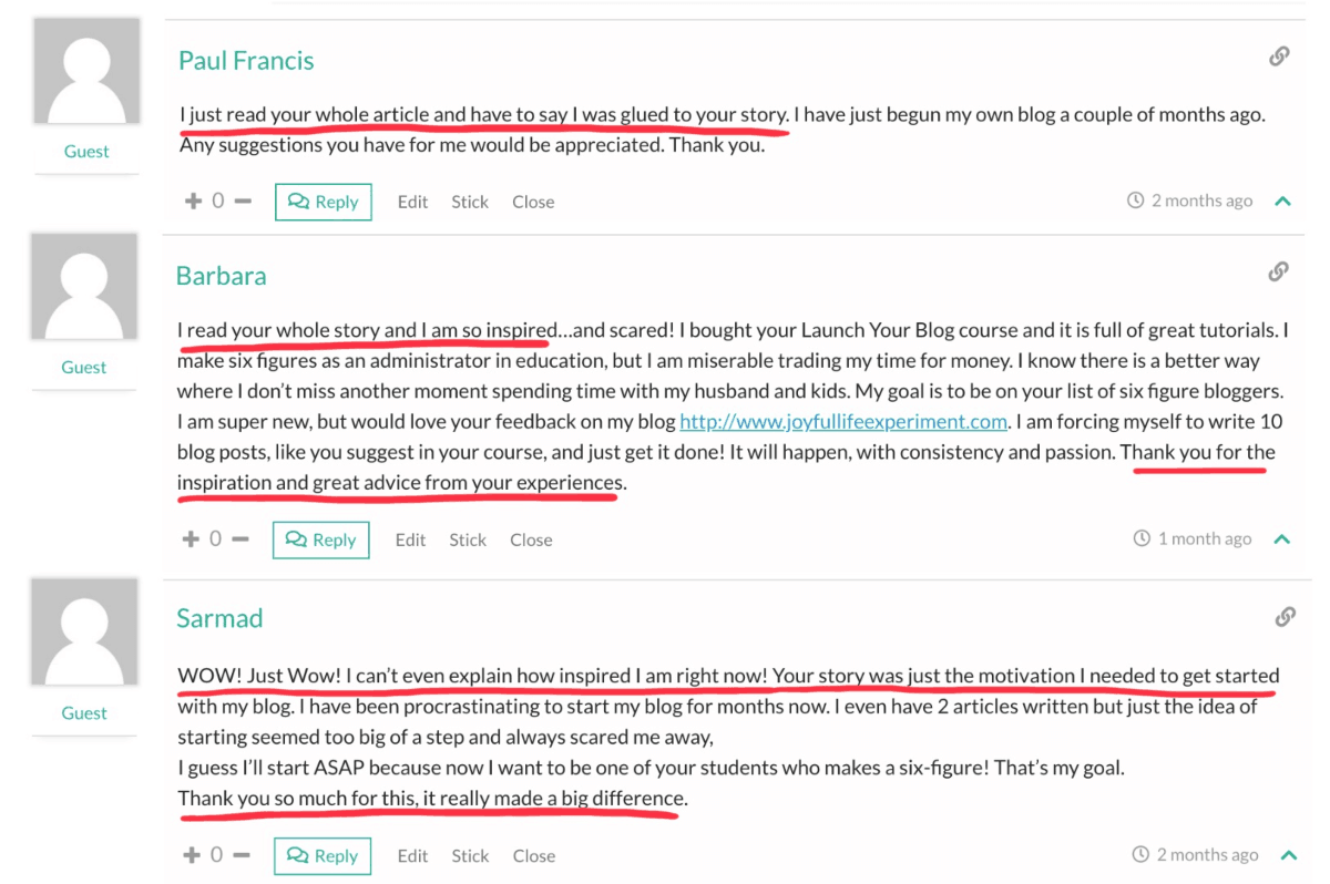 despre noi comentarii pe pagina de blog