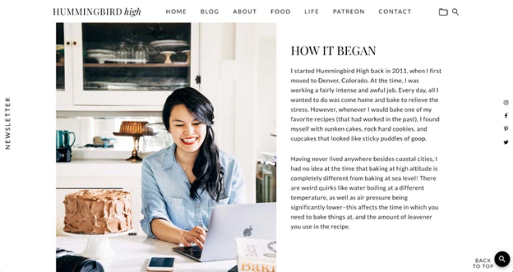 captură de ecran a site-ului web hummingbird high