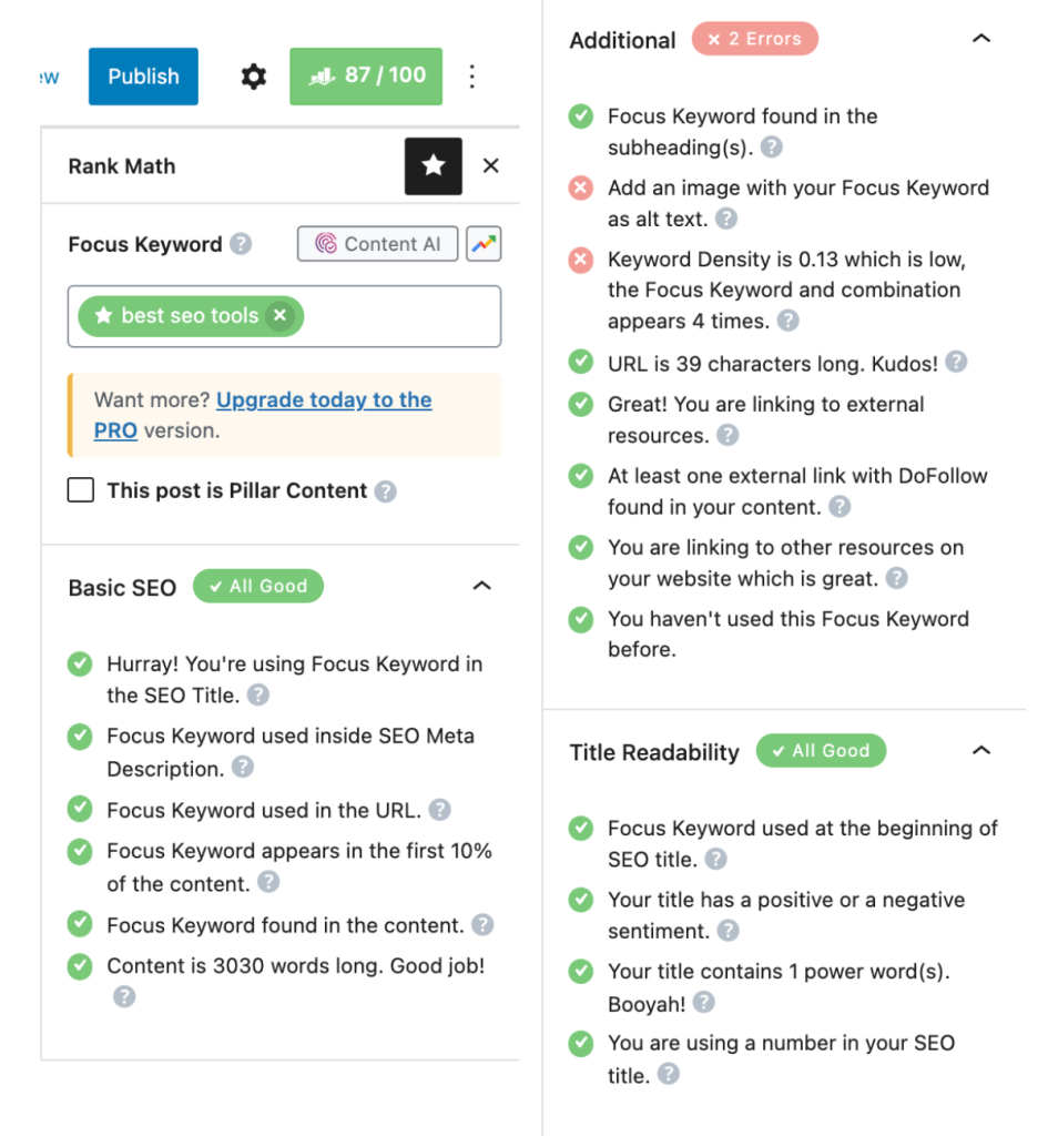 Rank Math SEO Tool Captură de ecran