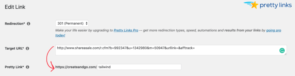 prettylink للروابط التابعة