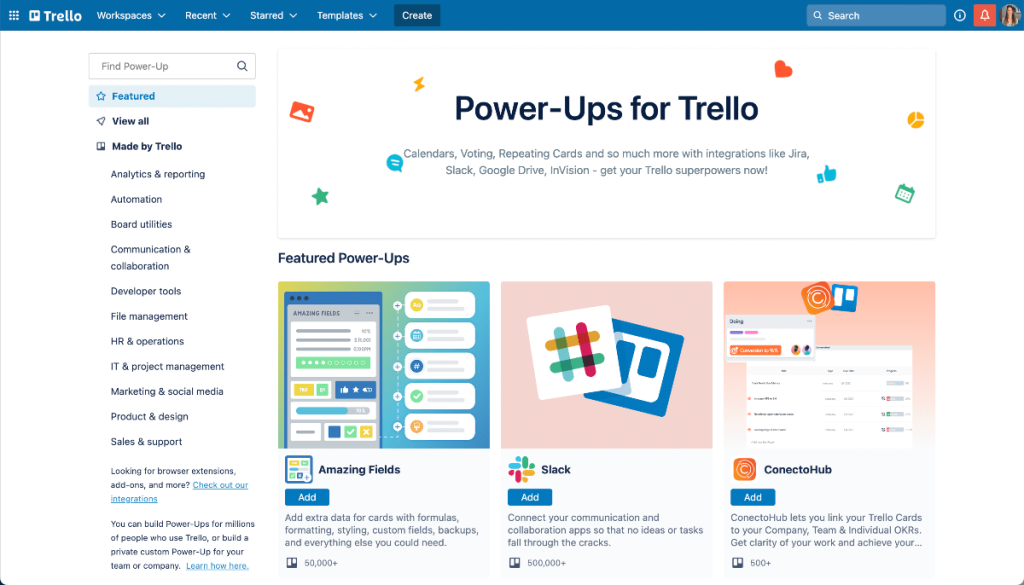 Trello 파워업 사용자 정의