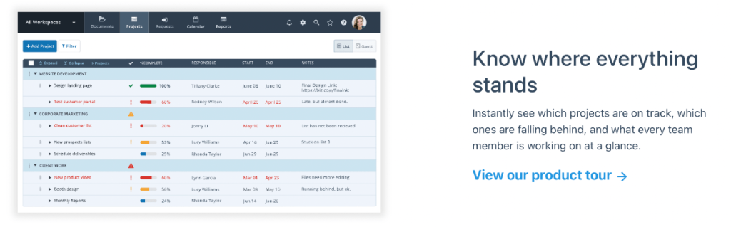 작업 영역 기능 스크린샷