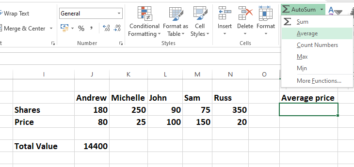 mükemmel ortalama işlevi