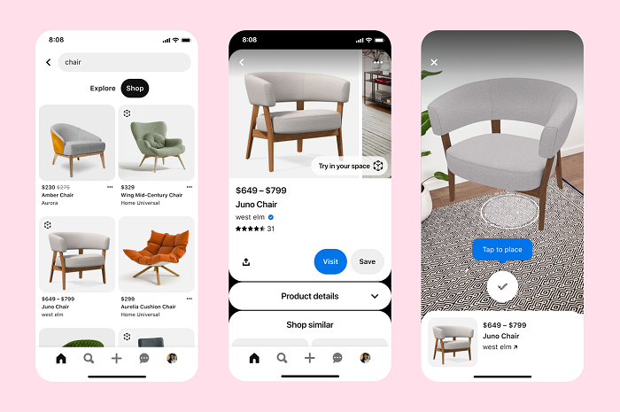 Pinterest AR-Shopping