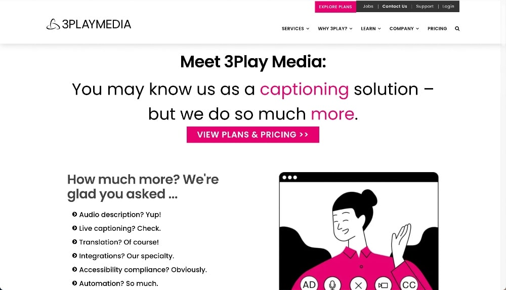 Services de transcription et de sous-titrage de 3playmedia