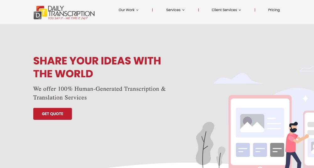 services quotidiens de transcription et de traduction