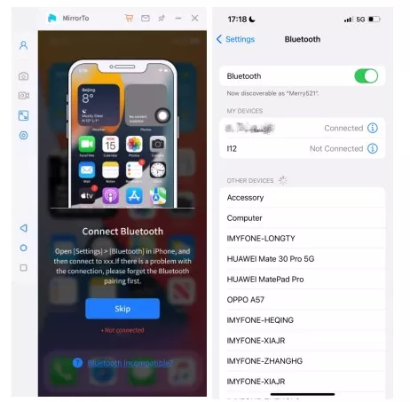 emparelhamento bluetooth