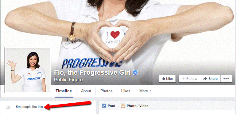 จำนวนผู้ติดตาม Facebook Flo the Progressive Girl