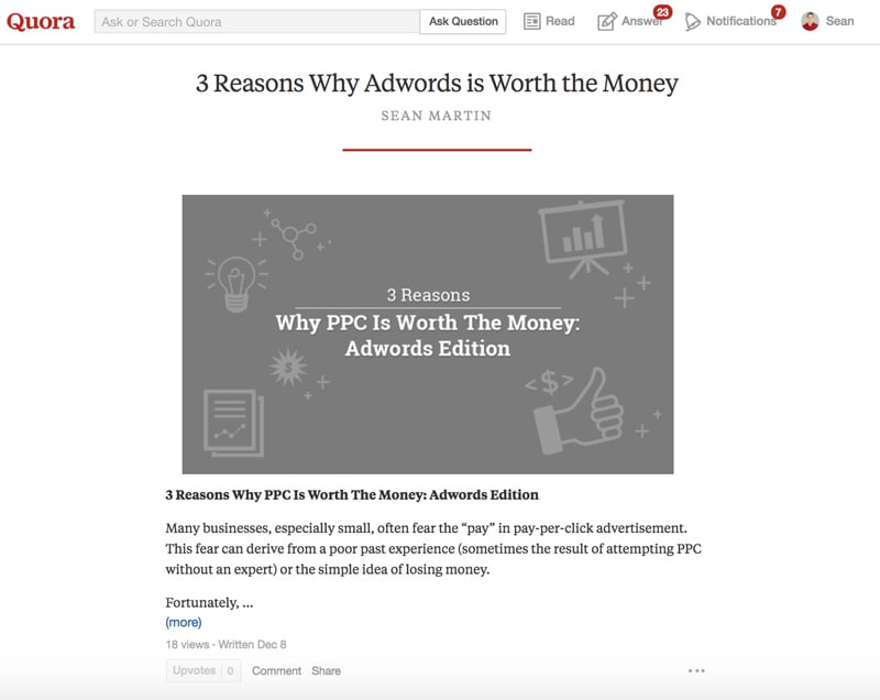 استراتيجية إعادة إرسال Quora