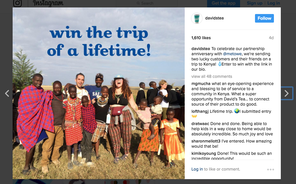 Le lotterie sociali di Davids Tea