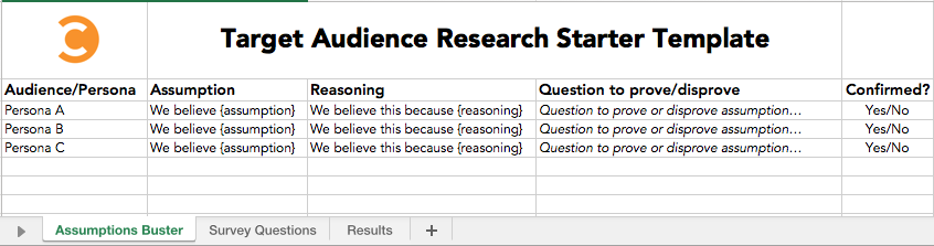 타겟 오디언스 리서치 스타터 템플릿