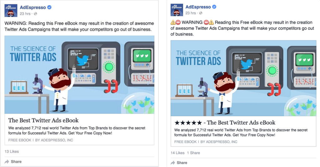 Emoji dalam salinan iklan