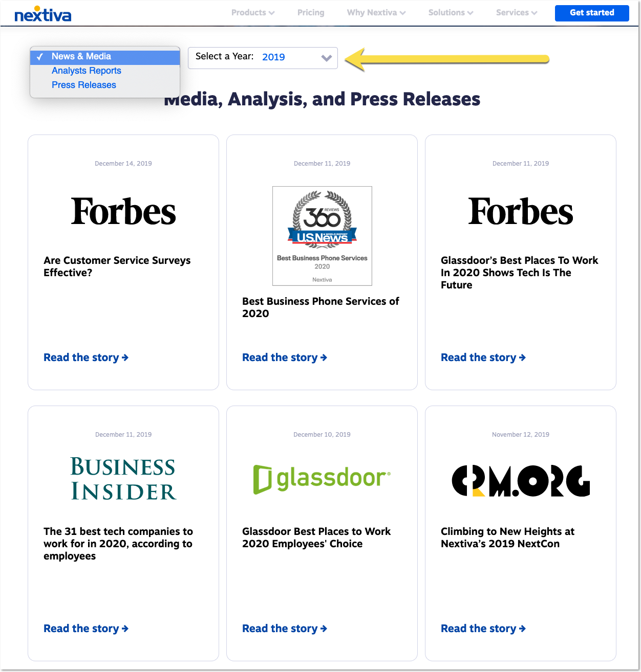 Naciśnij przykład strony