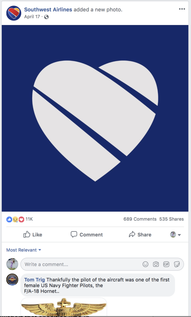 kryzys w mediach społecznościowych w południowo-zachodnim powietrzu