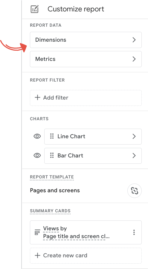 Personalizza il rapporto ga4 con le dimensioni