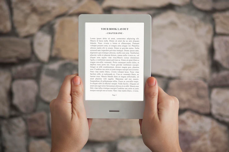 макет для чтения электронных книг, каменная стена, фон_750956-2