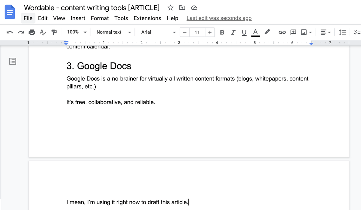 tangkapan layar google docs