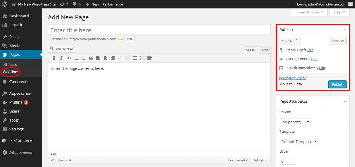 อนุญาตให้ผู้อ่านเข้าถึงเนื้อหาของคุณโดยการเผยแพร่หน้า
