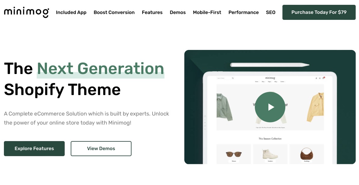 Tema Minimog Shopify